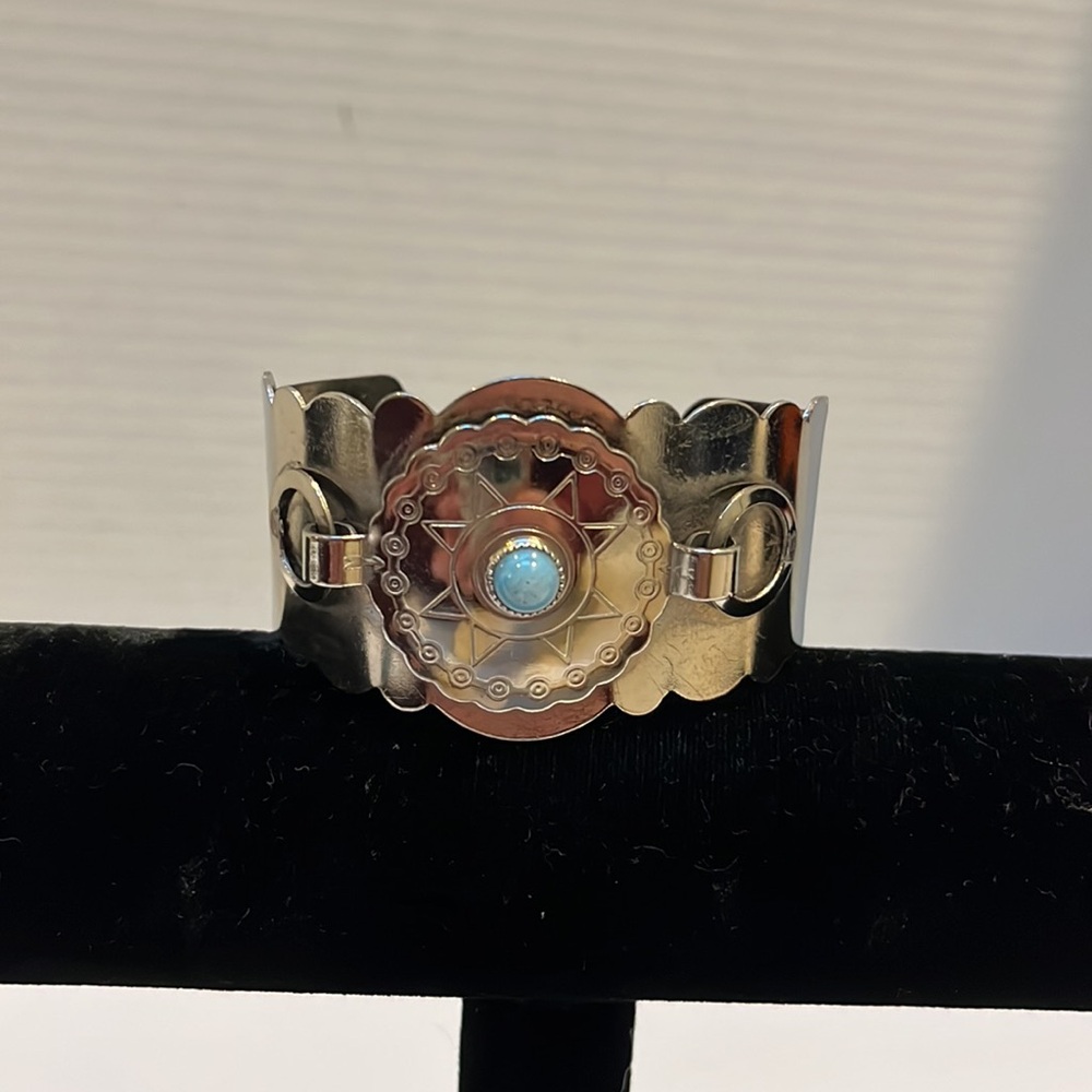 Boho/Southwestern Style Cuff Bracelet with Turquoise accent